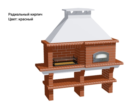 Печь Аристократ 760 Радиальный кирпич красный, фото 5
