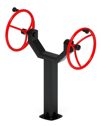 Рули (положение сидя) красный - Уличный тренажер - СТ 106-11, фото 1