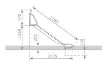 Скат KBT Stur-500 L2,7 H1,0-1,25 из нержавеющей стали для игровых площадок