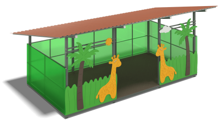 Теневой навес Жирафы ЛГТН-4,2х6-ПКФ-Ж для детской площадки, фото 2