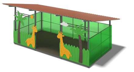 Теневой навес Жирафы ЛГТН-4,2х6-ПКФ-Ж для детской площадки, фото 1