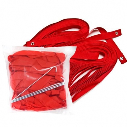 Компл. для разметки площ. для пляж. вол., арт.FS-R-№01, ленты ПЭ,шир.3 см,8х16 м,4 мет.колышка,красн, фото 1