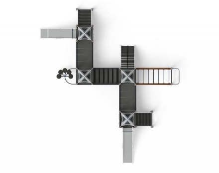Детская игровая площадка Космопорт ДИК 2.14.07-11 серый H=1200, фото 5