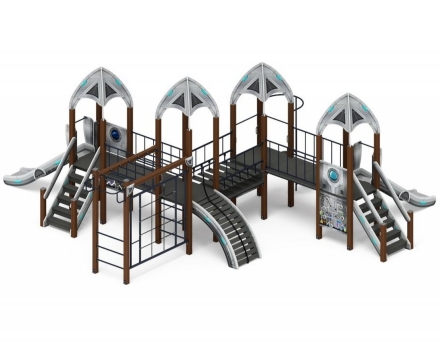 Детская игровая площадка Космопорт ДИК 2.14.07-11 серый H=1200, фото 4