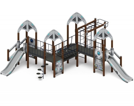 Детская игровая площадка Космопорт ДИК 2.14.07-11 серый H=1200, фото 1