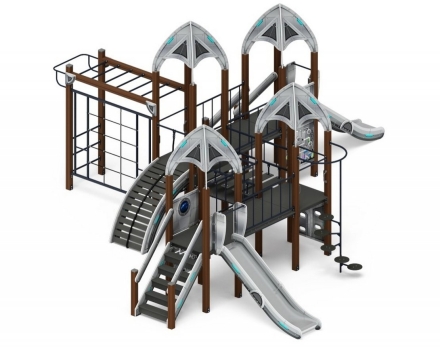 Детская игровая площадка Космопорт ДИК 2.14.07-11 серый H=1200, фото 2