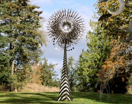 Скульптура из нержавеющей стали Сияние Стандартный размер, трубчатое основание из обычной стали, фото 1