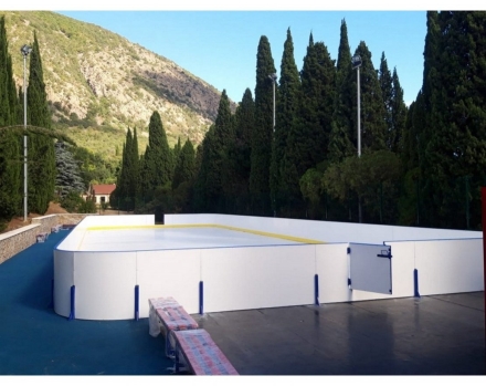 Хоккейная коробка из стеклопластика толщиной 7 мм, с обычными бортами, без ограждения из сетки, размер 12x24 м, фото 2