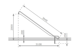 Скат KBT Steg-on L3,6 H1,8-2,0 из нержавеющей стали для игровых площадок, фото 5