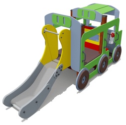 Игровой комплекс Машинка с горкой ВСТ 1119 для детской площадки, фото 2 Игровой комплекс Машинка с горкой ВСТ 1119 для детской площадки, фото 2