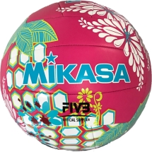 Мяч вол. пляжн. &quot;MIKASA VXS-HS 1&quot;,р.5,синт.кожа(ТПУ),лого ВФВ,18пан.,маш.сш, бут.кам,малин-гол-жел