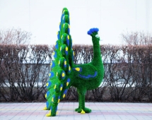 Топиари павлин Григориан, h=155 см - газон Eco