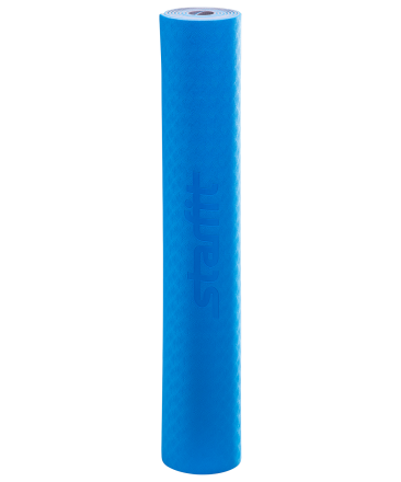 Коврик для йоги FM-201, TPE, 173x61x0,4 см, синий/серый, фото 2