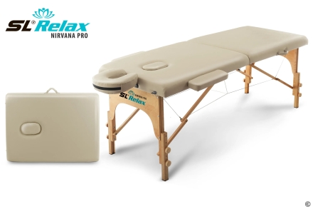 Массажный стол Relax Nirvana Pro бежевая кожа, фото 1