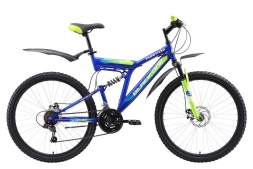 Велосипед Black One Phantom FS 26 D синий/зелёный/голубой 18&quot;