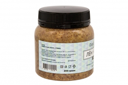 Кокосовая паста со льном и стевией, в пластике, 250г, фото 4