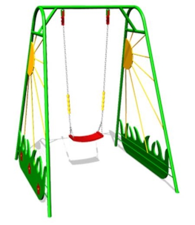 Детские качели Луг К007 с сидением К046 для игровых площадок, фото 1