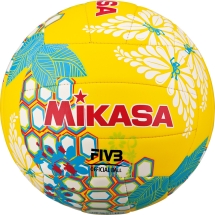 Мяч вол. пляжн. &quot;MIKASA VXS-HS 3&quot;,р.5,синт.кожа(ТПУ),лого ВФВ,18 пан.,маш.сш,бут.кам,желт-бело-бир
