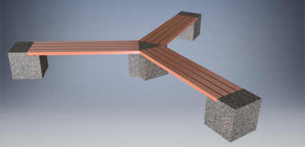 Скамейка «Универс» бетонная, ДШВ - 343*343*46, вес - 220 кг, фото 1