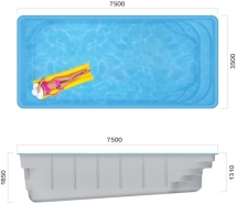 Бассейн 7,5х3,5х1,31-1,85м. Олимп Marshall Pools (чаша)