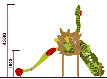 Горка Царевна-лягушка 08015 H=1500 для детской площадки, фото 2