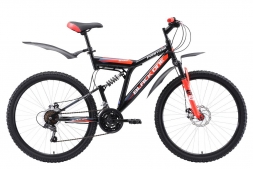 Велосипед Black One Phantom FS 26 D чёрный/красный/белый 18&quot;