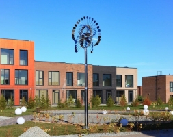 Скульптура из нержавеющей стали Бриз Малый размер, трубчатое основание из обычной стали, фото 6