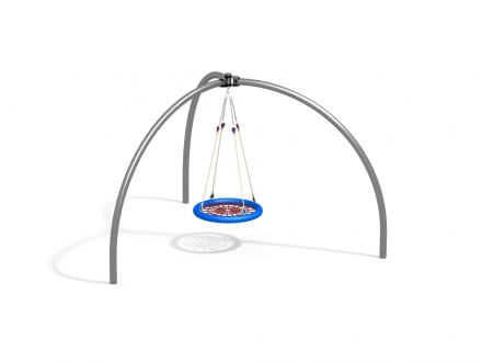 ДИО 1.330.21 Качели гнездо на трех столбах пор. окрас, фото 1