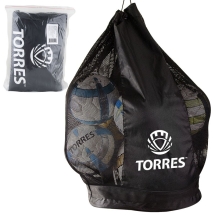 Сумка-баул для мячей &quot;TORRES&quot; арт.SS11069,на 15 футб.мяч,на шнурке с фиксатором, на 15 мячей, черная