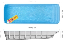 Бассейн 10,03х3,69х1,26-1,62м. Эверест Marshall Pools (чаша)