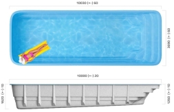 Бассейн 10,03х3,69х1,26-1,62м. Эверест Marshall Pools (чаша), фото 7