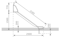 Скат KBT Stur-500 L3,2 H1,3-1,5 из нержавеющей стали для игровых площадок, фото 4