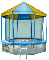 Батут OPTIFIT Like Blue 12ft 3,66 м с сине-желтой крышей, фото 1