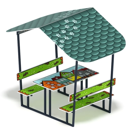 Столик детский с навесом (город) - МФ 31.01.08-05, фото 2