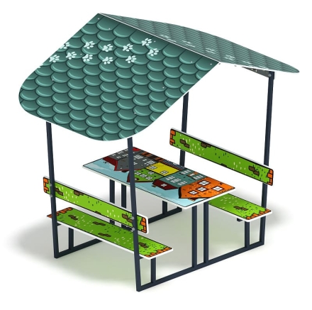 Столик детский с навесом (город) - МФ 31.01.08-05, фото 3