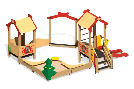 Песочный дворик Теремок ПС-29.1 с горкой для детской площадки, фото 2