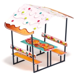 Столик детский с навесом (пряник) - МФ 31.01.08-06, фото 2 Столик детский с навесом (пряник) - МФ 31.01.08-06, фото 2