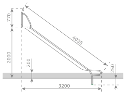 Скат KBT Stur-500 L4,0 H1,8-2,0 из нержавеющей стали для игровых площадок, фото 4