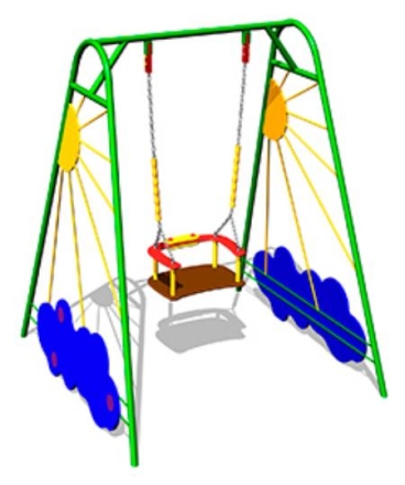 Детские качели Рассвет К008 с креслом К045 для игровых площадок, фото 1