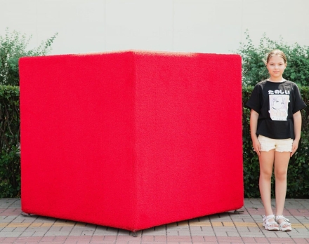 Топиари куб Красный h=153 см - газон Eco, фото 1