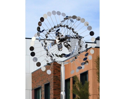 Скульптура из нержавеющей стали Бриз Стандартный размер, трубчатое основание из нержавеющей стали, фото 2