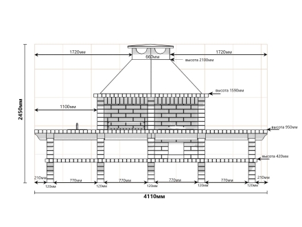 Печь Аристократ 736 Радиальный кирпич красный, фото 8