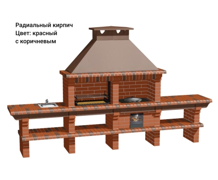 Печь Аристократ 736 Радиальный кирпич красный, фото 11