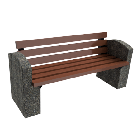 Скамейка «Виктория со спинкой» бетонная, ДШВ - 170*52*79, вес - 290 кг, фото 1