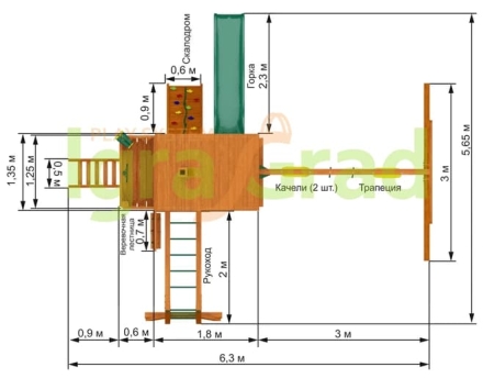 Детская площадка IgraGrad Шато с рукоходом (Домик), фото 4