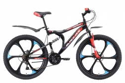 Велосипед Black One Totem FS 26 D чёрный/красный/белый 18&quot;