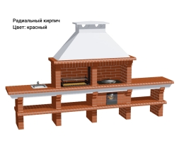 Печь Аристократ 736 Прямоугольный кирпич красный с коричневым, фото 9