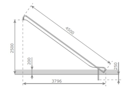 Скат KBT Steg-on L4,5 H2,3-2,5 из нержавеющей стали для игровых площадок, фото 5