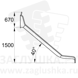 Горка из нержавеющей стали размером 2330х495 мм, фото 5