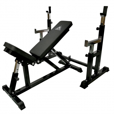 Скамья со стойками под штангу DFC DZ005ABB (чёрный, два короба), фото 2